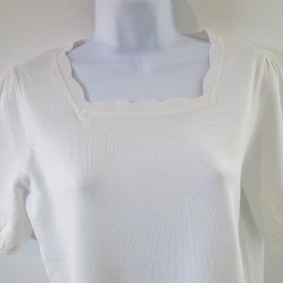 Melissa Paige Scalloped Short-Sleeve Sweater Sz L NWT - Picture 8 of 12